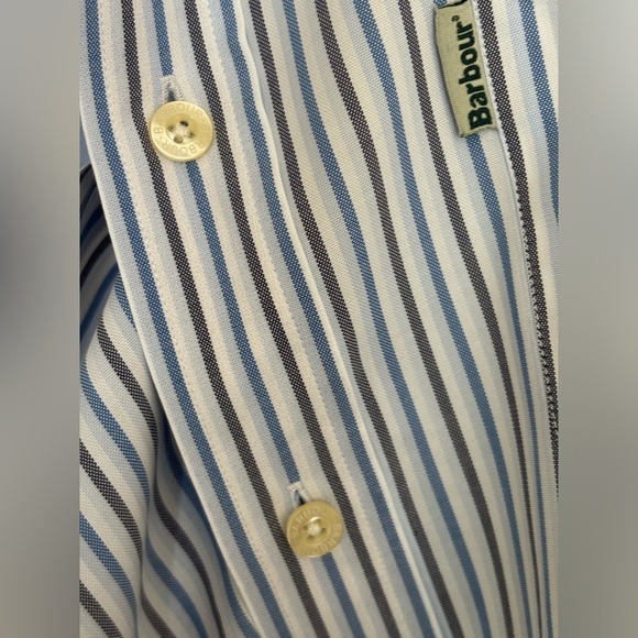 Barbour Stripped Oxford Button Down Long Sleeve Men’s Size 2XL Tailored Fit - Picture 7 of 12